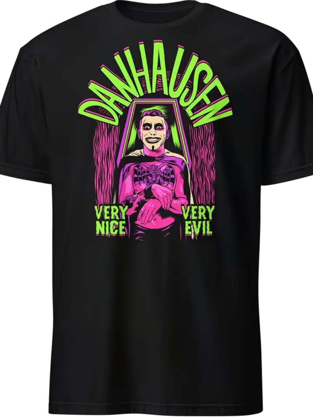 WWE Danhausen "Very Nice Very Evil" Black Graphic T‑Shirt